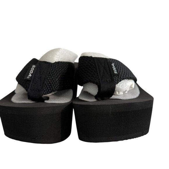 SODA Black Flip-Flop High Platform Wedge Sandals • Size 6 • NEW (No Box) - Picture 4 of 7